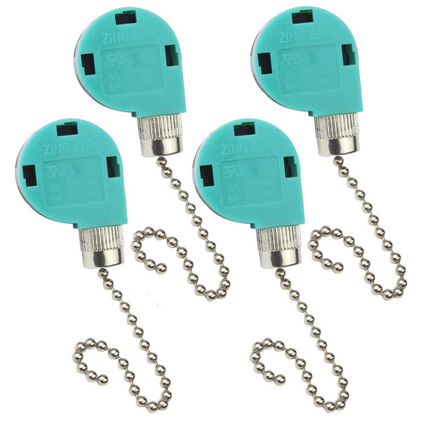 Luckkyme ZE-268S6 & ZE-208S6 Switch 3 Speed Pull Chain Control Fan,4 Wire Replacement for Zing Ear Ceiling Fan, Appliances,Lamps(4 Pieces)