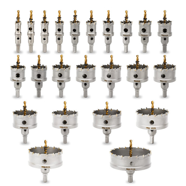 dashap 23PCS Carbide Hole Saw Kit,TCT Hole Saw Set for Metal,Tipped Tooth Cutting Hole Saw Within 5/8'' to 3-15/16'' Cutting Diameter