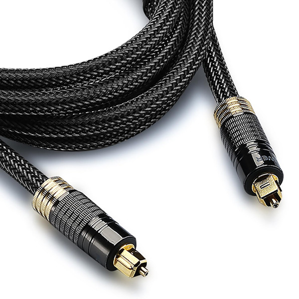 FosPower 24K Gold Plated Toslink Digital Fiber Optical Audio Cable (S/PDIF) - [Zero RFI & EMI Interference] Metal Connectors & Ultra Durable Nylon Braided Jacket (50ft)