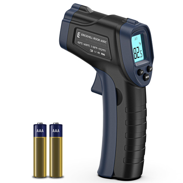 ERICKHILL Infrared Thermometer Gun -58°F~1112°F, Laser Temperature Gun for Cooking, Temp Gun with Adjustable Emissivity, Suitable for BBQ, Griddle, Pizza Oven, HVAC, Engine, Pool ERICKHILL Infrared Thermometer Gun -58°F~1112°F, Laser Temperature Gun for Cooking, Temp Gun with Adjustable Emissivity, Suitable for BBQ, Griddle, Pizza Oven, HVAC, Engine, Pool