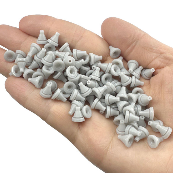 Voolan Universal Shower Replacement Nozzles - Soft Silicone Self-Cleaning Nozzles for 0.16-Inch Diameter Stainless Steel Showers (50 Pack)