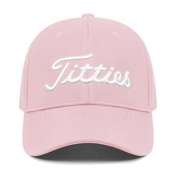 Tittiess Golf Hats for Men Women,Funny Titties Golf Gifts Baseball Cap for Adults Humor,Pink