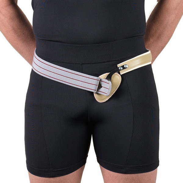 Truform-OTC Elastic Hernia Truss, Single Spring, Professional Medical Style, Hernia Support Brace, Left Side, 34 inch Hip