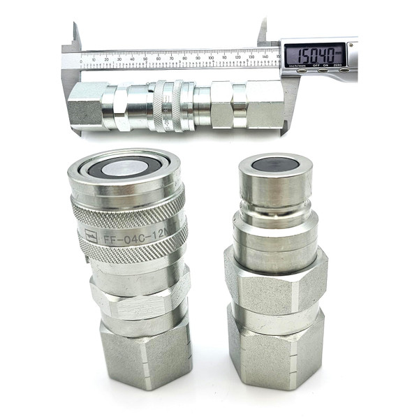 Nayuank 1/2"Skid Steer LAT Face Hydraulic Quick Connect Couplers for Skid Steers loaders Including for Bobcat for Case for New Holland for Kubota, and Many Others