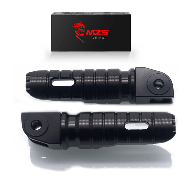 MZS Motorcycle Foot Pegs, Adjustable Front Footpegs Rider Rest Pedal CNC Black Compatible with Panigale 899 959 1199 1299 V2 V4 Streetfighter 1098 1198