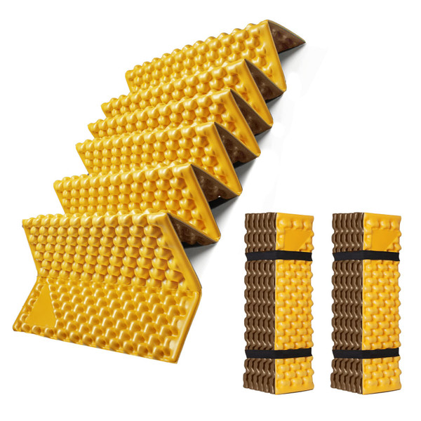 Foam Camping Pads for Hiking, Ultralight Closed Cell Mattress, Waterproof Soft Mat for Adults, Wide Picnic Yoga Mats, Folding Sleeping Pad for Outdoor Backpacking (Yellow-2Pack)