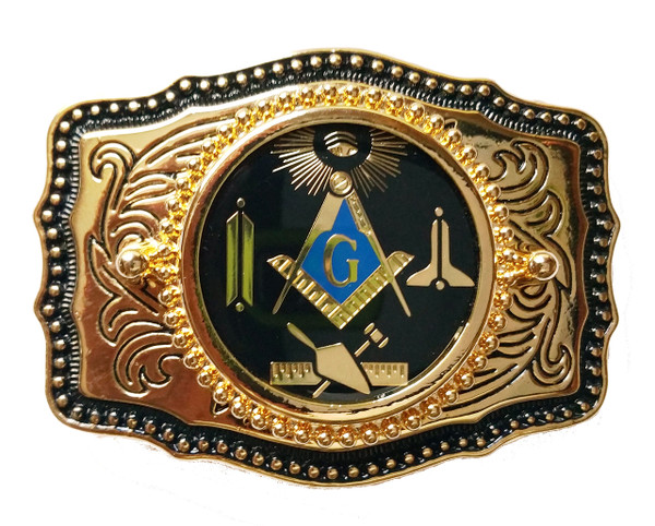 Black Working Tools Square and Compasses Masonic Belt Buckle Made in USA