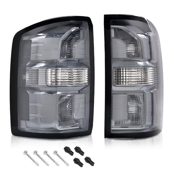 ALLGOOD Tail Lights Assembly w/o Bulbs Compatible with GMC Sierra 1500 2014-2018/Fit GMC Sierra 2500 HD 2015-2019/Fit GMC Siera 3500 HD 2015-2019 Rear Tail Lamp Smoke Lens