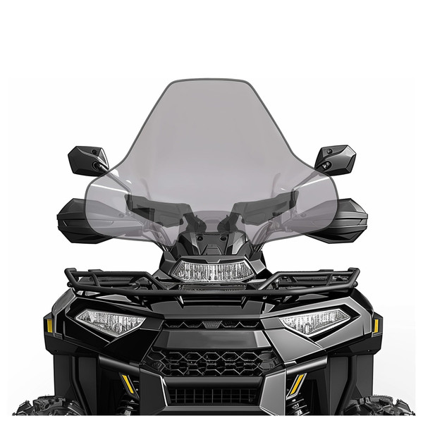 KUAFU 22 Inches Lock & Ride Windshield Compatible with 2015-2023 Polaris Sportsman Touring XP 1000 450 570 850 SP EPS Premium Mid View Windshield Windscreen - Smoke