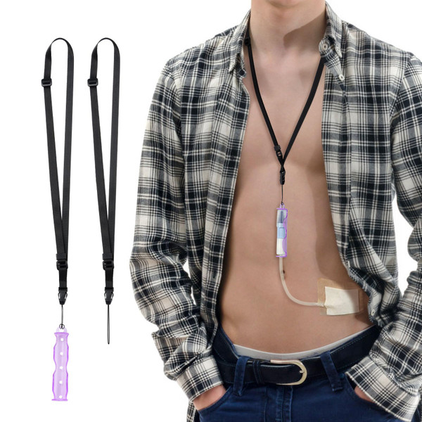 iGuerburn PD Catheter Holder for Baxter, Peritoneal Dialysis Catheter Showering Support with 2 PCS Adjustable Necklace Lanyard, PD Transfer Set Accessories for Men/Women - Purple iGuerburn PD Catheter Holder for Baxter, Peritoneal Dialysis Catheter Showering Support with 2 PCS Adjustable Necklace Lanyard, PD Transfer Set Accessories for Men/Women - Purple