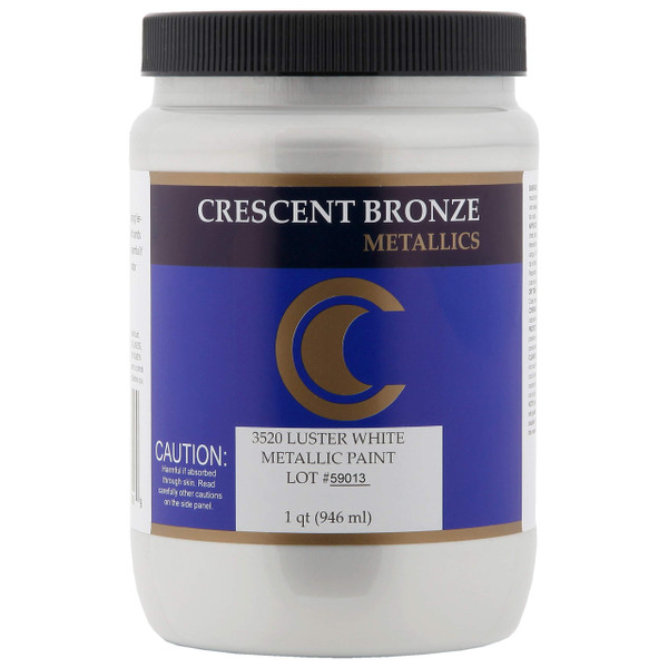 CRESCENT BRONZE Metallic Acrylic Paint - Ready-To-Use - All-in-One Interior and Exterior Home Improvement Paint - Multiple Applications - Premium Durability - 1 Quart - Luster White