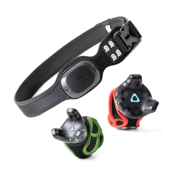 QOi Trackerstraps for Vive Tracker 3.0, 2.0, Tundra Tracker, Vive UltimateTracker Empower Full Body Tracking in VR Chat,and Other FBT Apps(Tracker Sold Separately) 1XBelt 2XShort Band Green and Red