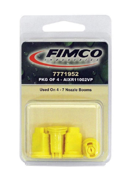 Fimco 7771952 (AIXR11002VP) Boom Sprayer Tip Poly Nozzle, 0.2 GPM Flow Rate, Use On 4-7 Nozzle Booms, Yellow (Pack of 4)