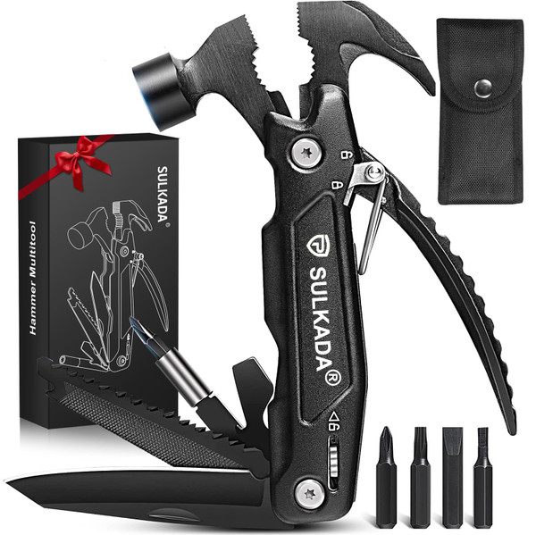 Gifts for men,Multitool Hammer 15 in 1 Camping Accessories Survival Gear,Christmas Stocking Stuffers Unique Brithday Gift Ideas