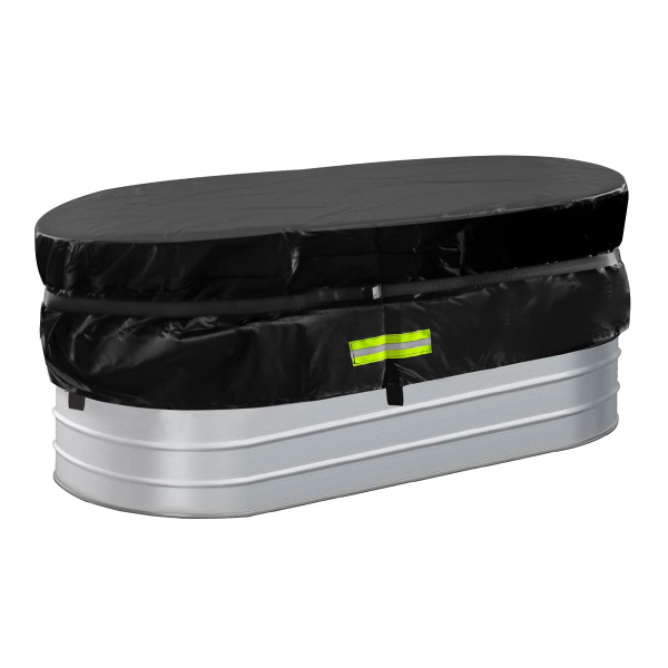 Gecic Horse Trough Cold Plunge Tub Cover, 2 x 2 x 4'' Stock Tank Cover for Horse Trough 4Ft Insulated Cold Plunge Ice Bath Tub Livestock Covers Stock Tank Pool Liner Hot Tub Kit Water Proof Oval