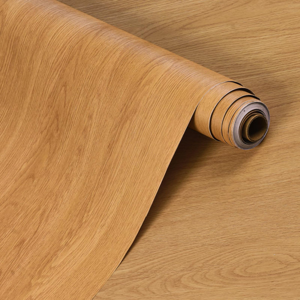 Extra Wide 48"x196" Brown Walnut Contact Paper Wood Grain Peel and Stick Wallpaper for Bathroom Bedroom Kitchen Waterproof Wood Vinyl Wrap Textured Faux Wooden Wallpaper Removable Bubble-Free Design