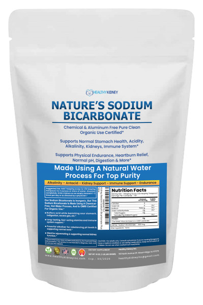 Nature’s Sodium Bicarbonate Organic Use Aluminum Free Baking Soda. No Chemical Pure Baking Soda Powder For Health & Wellness. Sodium Bicarbonate 1lb