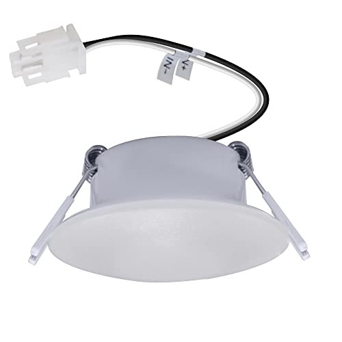 Facon 3Inch LED RV Puck Light with Quick Connector, DLFST3-008-MC/RVR3L-MC, Full Aluminum Recessed Mount Down Light, 12V Interior Light for RV Motor-Homes Camper Caravan Trailer Boat