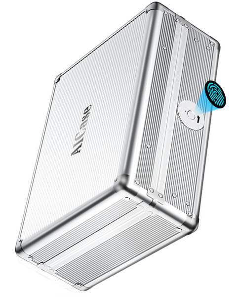 AICase Biometric Fingerprint Storage Box Portable Money Jewelry Safe Combination Lock for Car Home Office Travel_01