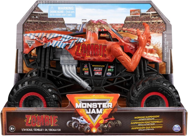 Monster Jam Official 1:24 Scale Diecast Monster Truck Series 19 Red Zombie