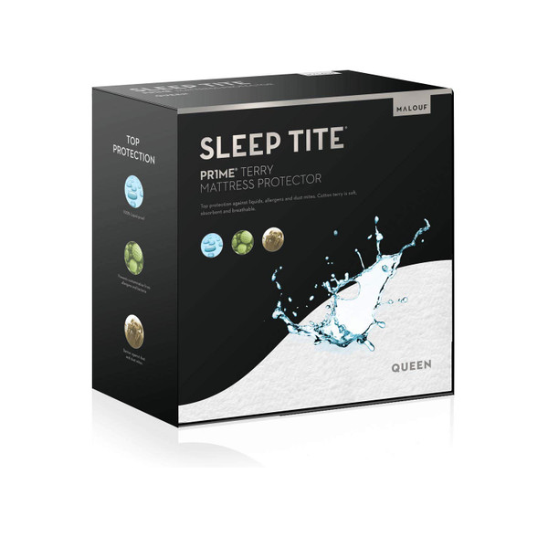 SLEEP TITE non-staining 99.99% Waterproof Mattress Protector - 15-Year U.S. Warranty - Vinyl less - King