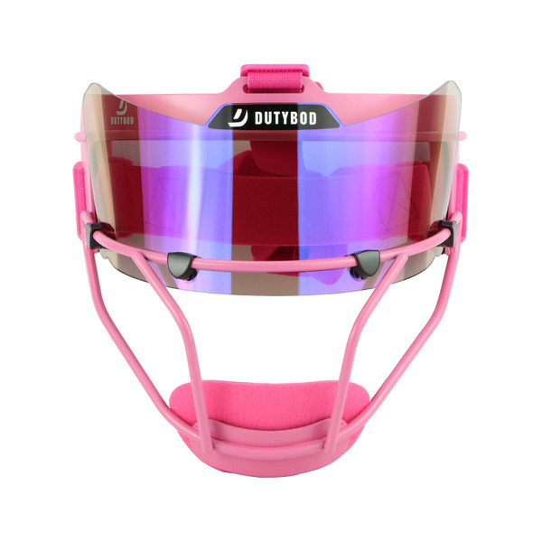 DUTYBOD Softball Face Mask Lightweight and Comfortable with Wide Field Vision fit All Ages - Durable and Safety Softball Face Mask Sets (Pink-Blue)