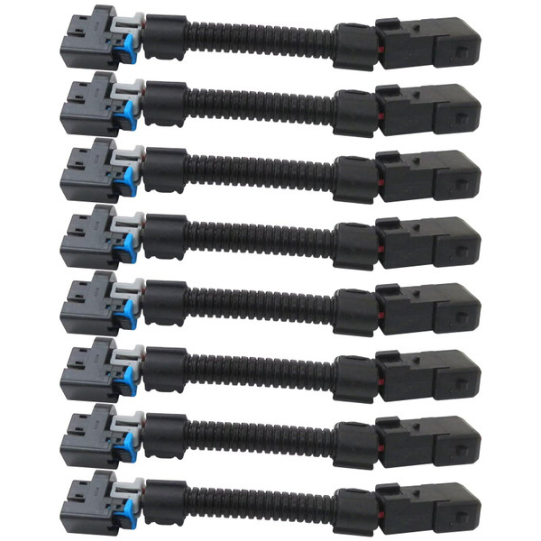 Vicue 8Pcs LS1 LS6 LT1 EV1 Injector Harness, Pigtails for Multec LQ4 LQ9 4.8 5.3 6.0 Delphi Adapters Replacement for G*MC Sierra Denali Pickup and Yukon Denali 2005-2006