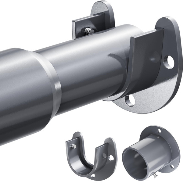 Mavivegue Closet Rod, 17 to 99 Inch Adjustable Closet Rods for Hanging Clothes, Silver Hanging Rod for Closet Wardrobes Laundry RV, Bathroom