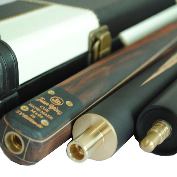 Jian Ying 57" 3/4 Jointed Billiard/Pool/Snooker Cue Set Ebony Butt 5 Face-Spliced Ash Shaft with A Leather Cue Case (T3SC08 57" 9.5mm 18-19oz)