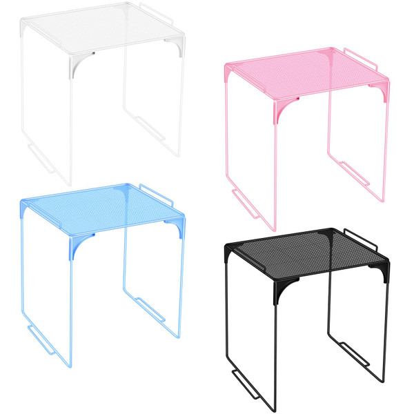 Demonwer 4 Pcs Locker Organizer Shelf Green Stackable Extra Locker Shelf Storage Shelves for School Office Home Gym Supplies