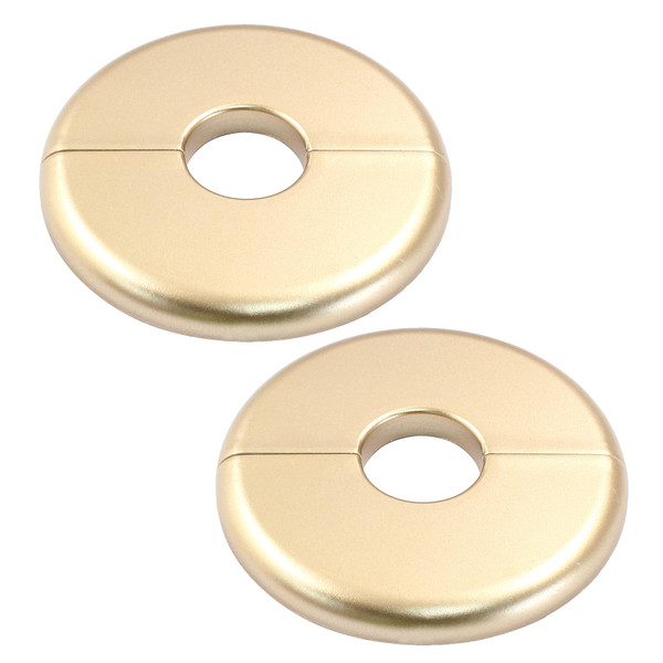 Waziaqoc 2 Pcs Wall Split Flange, ABS Round Self-Adhesive Escutcheon Plate Buckles for 0.88 Inch/22 mm Diameter Pipe(Gold)