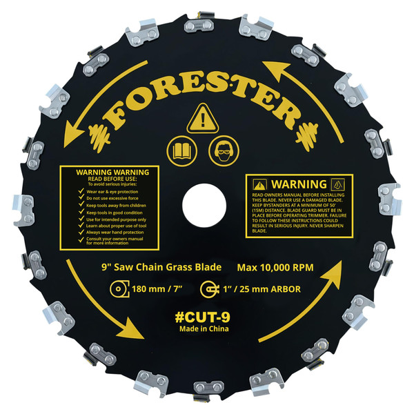 FORESTER Chainsaw Brush Cutter Blade - 9in x 20 Teeth | Fits Most Straight Shaft Trimmers | Conversion Kit Sold Separately