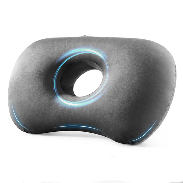 Ear Piercing Pillow for Side Sleepers, Larger Ear Hole Design for Comfortable Sleep, Adjustable Ear Pillows with Soft Washable Cover, Ideal for Ear Piercing Care and Support (Gray)