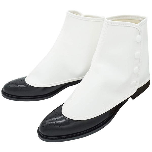ZAWAGIIK Gangster Spats for Men Roaring 20s White 1920s Accessories Gangster Spats Shoes Covers