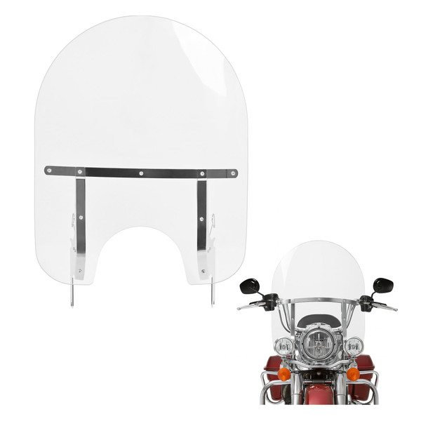 HECASA 29" x 22" Motorcycle Windshield Clear Windscreen Compatible With Harley Touring Road King FLHR FLHRS FLHRCI 1994-2024 W/Bracket Detachable Quick Release