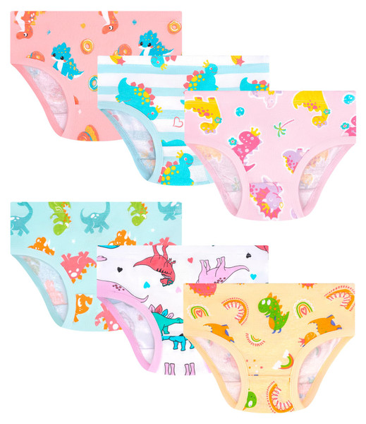 JAHSIYI Girls Underwear Toddler Dinosaur Panties Little Kids Undies Children Dino Soft 100% Cotton Underpants Size 4T 5T Briefs Age 4 5 Years Old Tagless Clothes Panty