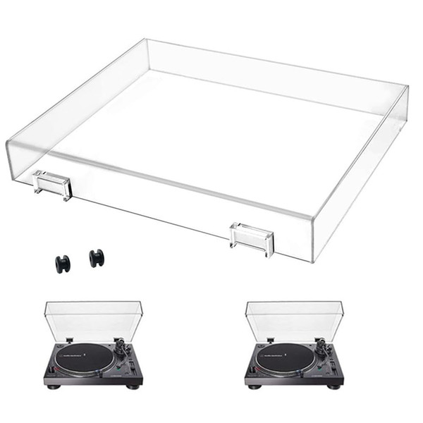 YJNBEST Stereo Turntable Dust Cover Protector Compatibe with Audio AT-LP120XUSB-BK/AT-LP120XBT-USB-T-e-c-h-n-i-c-a, Clear Acrylic Stereo Turntable Dustcover for Modern Vintage Record Players, Clear