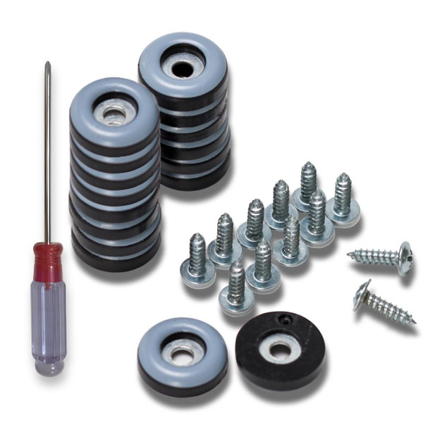 Lenshade 16 Pack 3/4 Inch Screw On Furniture Sliders Pads Glides with Screwdriver for Chair Leg Floor Protectors,PTFE (Teflon) Furniture Sliders for Hardwood Floors