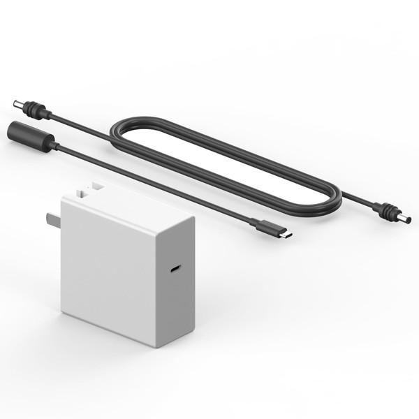 Starlink Mini Charger, 100W USB C Charger, ALIENSX Compact and Foldable Fast Charger for Starlink Mini and All USB C Devices, 0.2M Type-C to DC Adapter & 2M DC Power Cable Included