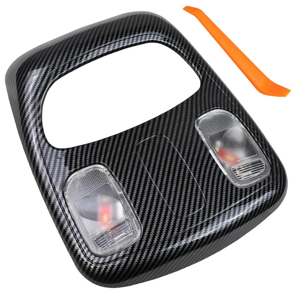 Cranviech Overhead Console Dome Light Replacement LED Interior Roof Reading Map Lamp Compatible with Dodge Ram 2002-2010 1500 2500 3500 4500 5500 Replaces 1DK78TL2AA 1DK78BD1AA(Carbon Fibre)