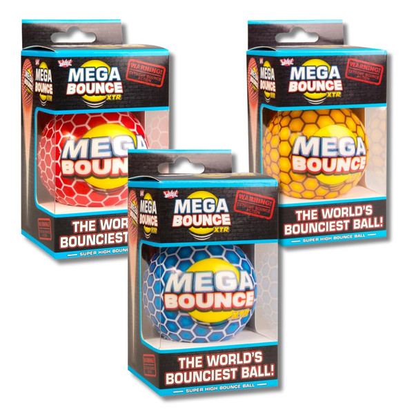 Wicked Mega Bounce XTR | The World's Bounciest High Bounce Ball | 85% Bounce Rate (1 Random Ball per Order - Blue/Red/Yellow)
