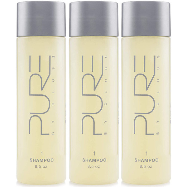 Pure By Gloss Shampoo – Fresh Lemon Scent – for All Hair Types – Cruelty Free and Paraben Free – Luxurious Moisturizing, Softening & Detangling Formula – for Men, Women, Kids – 8.5oz Each – 3 Pack