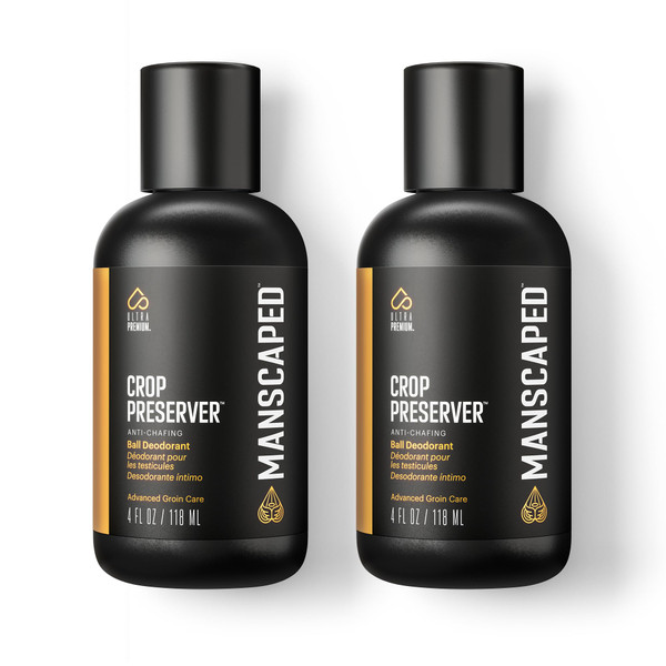 MANSCAPED® The Crop Preserver®, Men's Ball Deodorant, Male Care Hygiene Moisturizer, Anti-Chafing Groin Protection with Cooling Aloe Vera, Refined® Scent, 4oz (2-Pack) MANSCAPED® The Crop Preserver®, Men's Ball Deodorant, Male Care Hygiene Moisturizer, Anti-Chafing Groin Protection with Cooling Aloe Vera, Refined® Scent, 4oz (2-Pack)