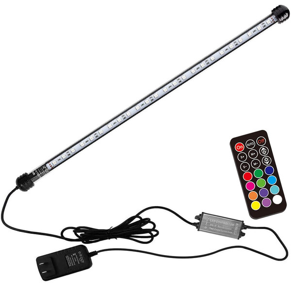 LED Aquarium Light, 23 inches Fish Tank Light RGB Color Underwater light Submersible Crystal Glass Lights, 33 LED Beads, Brightness Adjustable Memory Function, LED Light bar Stick for Fish Tank
