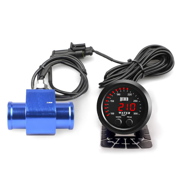 ZHSYMX Universal 52mm Water Temperature Gauge 0-300F(-17~187C) Electronic Red Digital LED DC12V/24V for Car Automotive with Alarm and Joint Pipe Radiator Sensor Adaptor Blue 26MM ZHSYMX Universal 52mm Water Temperature Gauge 0-300F(-17~187C) Electronic Red Digital LED DC12V/24V for Car Automotive with Alarm and Joint Pipe Radiator Sensor Adaptor Blue 26MM