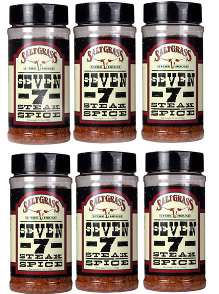 Saltgrass 7 Spice Steak Seasoning 12oz Container (Pack of 6) Steakhouse Spice Blend