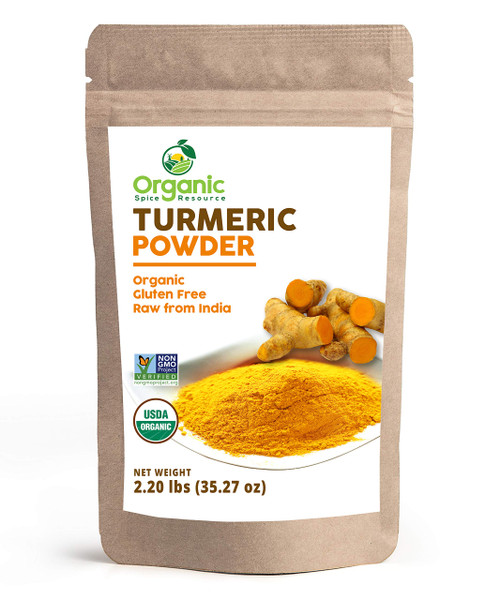 Organic Turmeric Powder w/Curcumin | 35.27 Ounce / 2.2 LBS | USDA Organics and Non-GMO | Lab Tested for Heavy Metal and Purity | 100% Raw and Natural by OSR