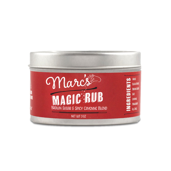 Marc's Magic Rub, Sweet & Spicy Dry Rub Perfect for BBQ, Chicken, Shrimp, Salmon, Vegetables. Gluten Free, No MSG, No Preservatives. Original, 3 oz tin (Pack of 1)