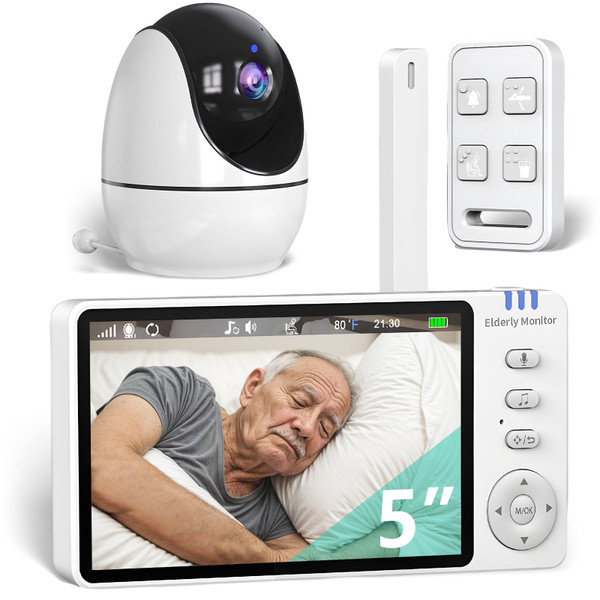 Elderly Monitors with Camera and Audio, Two-Way Talk Room Monitors for Elderly, Med Reminder Camera for Elderly Monitoring, Baby Monitors for Elderly Care and Caregivers, Video Monitor for Elderly