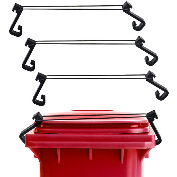 IMPRESA Trash Can Locks for Animals - 3 Pack, Keeps Outdoor Bins Secure from Wildlife & Raccoon Proof